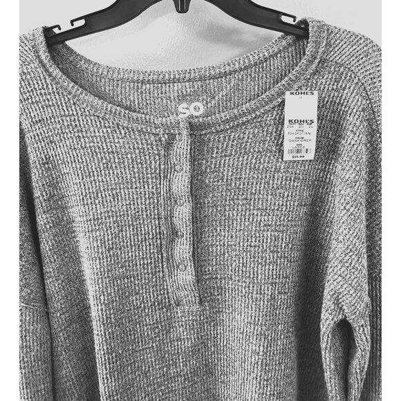 NWT SO Womens Soft Tunic Grey Size Large - Picture 4 of 7